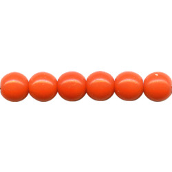 6mm Opaque Dark Orange Pressed Glass ROUND Beads