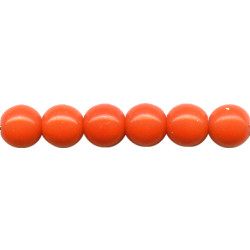 6mm Opaque Dark Orange Pressed Glass ROUND Beads