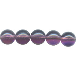 10mm Transparent Dark Amethyst Pressed Glass SMOOTH ROUND Beads