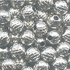 4mm Heavy Nickel-Plated Hollow Brass DIAMOND CUT ROUND Beads