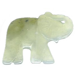 30x40mm New Jade Serpentine ELEPHANT Animal Fetish Pendant Bead