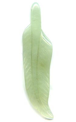 15x60mm New Jade Serpentine FEATHER Pendant/Focal Bead