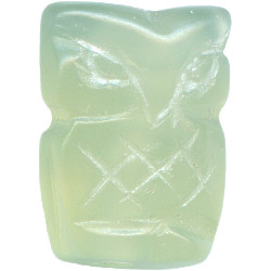 12x16mm New Jade Serpentine 3-D OWL Animal Fetish Bead