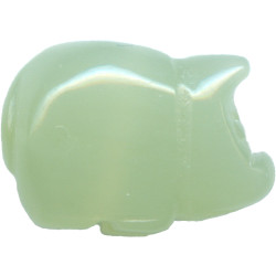 13x18mm New Jade Serpentine BOAR, PIG Animal Fetish Bead