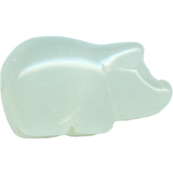 13x18mm Light Green New Jade Serpentine BOAR, PIG Animal Fetish Bead