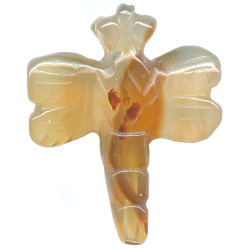 20x26mm Natural Agate DRAGONFLY Animal Fetish Bead