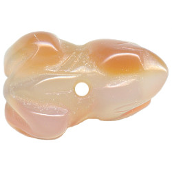 14x22mm Natural Agate FROG Animal Fetish Bead