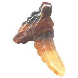 26x35mm Natural Agate DOUBLE FEATHER Pendant/Charm Bead