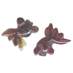 20x25mm Natural Agate GOLDFISH Animal Fetish Beads