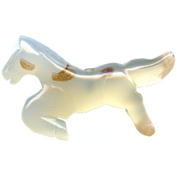 34x50mm Natural Agate HORSE Animal Fetish Pendant/Focal Bead