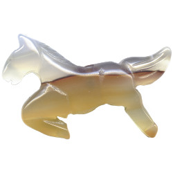 34x50mm Natural Agate HORSE Animal Fetish Pendant/Focal Bead