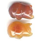 12x16mm Natural Agate 3-D BOAR/PIG Animal Fetish Bead