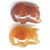 12x16mm Natural Agate 3-D BOAR/PIG Animal Fetish Bead