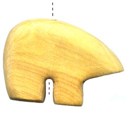 26x34mm Natural Wood Zuni BEAR Pendant/Focal Bead