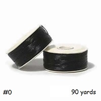 Vintage BELDING CORTICELLI® NYMO® Nylon Monocord BEADING THREAD, Size #0, 90 yrds Bobbin: Black