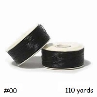 Vintage BELDING CORTICELLI® NYMO® Nylon Monocord BEADING THREAD, Size #00, 110 yrds Bobbin: Black