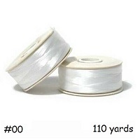 Vintage BELDING CORTICELLI NYMO Nylon Monocord BEADING THREAD, Size #00, 110 yrds Bobbin: White