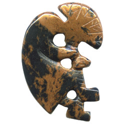 26x40mm Obsidian Mahogany KOKOPELLI Pendant/Focal Bead