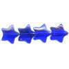 12mm Transparent Dark Blue Pressed Glass STAR Beads