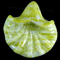 38x40mm *Peace Jade* (Serpentine, Stichtite & Quartz) TRUMPET FLOWER Pendant/Focal Bead