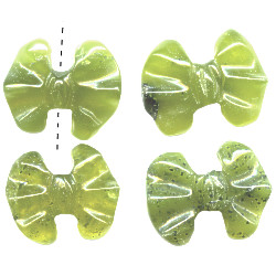 15x18mm Olive New Jade Serpentine BOW Beads