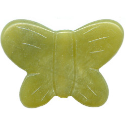 15x20mm Olive New Jade (Serpentine) BUTTERFLY, MOTH Animal Fetish bead