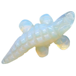 16x30mm Opalite ALLIGATOR Animal Fetish Bead