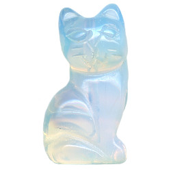 12x22mm Opalite 3-D CAT Animal Fetish Bead