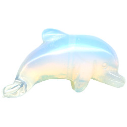 10x25mm 3-D Opalite DOLPHIN Animal Fetish Bead