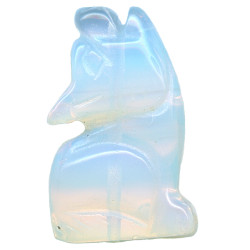 10x20mm Opalite 3-D HOWLING COYOTE/WOLF Animal Fetish Bead
