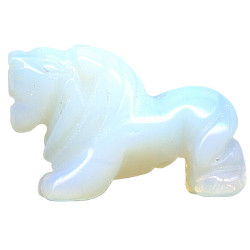 16x22mm Opalite LION Animal Fetish Bead