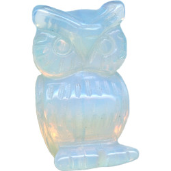 11x20mm Opalite 3-D OWL Animal Fetish Bead