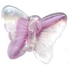 13x15mm Crystal & Lavender Givre Pressed Glass BUTTERFLY Beads