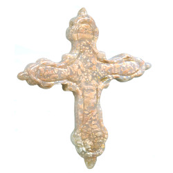 55x65mm Pink Agate CROSS, CRUCIFIX Pendant/Focal Bead