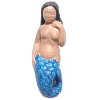 14x38mm Hand Painted Peruvian Ceramic Blue MERMAID Bead