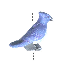 12x35mm Hand Painted Peruvian Ceramic BLUE JAY Bead