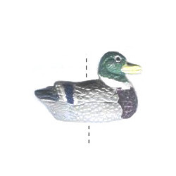 16x28mm Hand Painted Peruvian Ceramic MALLARD DUCK Bead