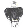 34x38mm Hand Painted Peruvian Ceramic BALD EAGLE Bead