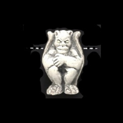 20x28mm Hand Painted Peruvian Ceramic GARGOYLE Bead