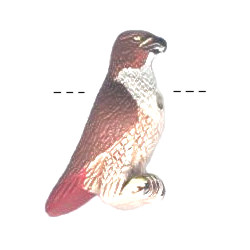 22x36mm Hand Painted Peruvian Ceramic RED TAIL HAWK Bead