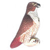 22x36mm Hand Painted Peruvian Ceramic RED TAIL HAWK Bead