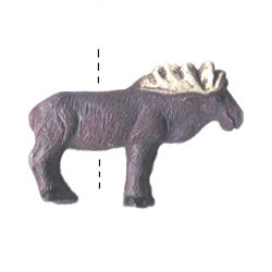 18x34mm Hand Painted Peruvian Ceramic MOOSE Bead