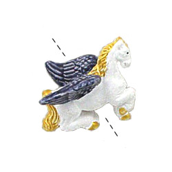 39mm Hand Painted Peruvian Ceramic PEGASUS Bead