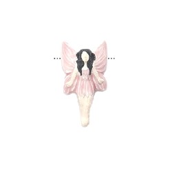 20x35mm Hand Painted Peruvian Ceramic Pink FAIRY Bead