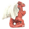 25x33mm Hand Painted Peruvian Ceramic Red DRAGON Bead