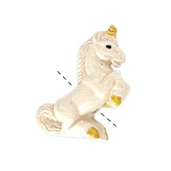 20x35mm Hand Painted Peruvian Ceramic UNICORN Bead