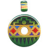 40mm Hand Painted Peruvian Ceramic DONUT Pendant Set