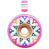 40mm Hand Painted Peruvian Ceramic DONUT Pendant Se