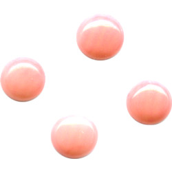 4mm Pink Coral ROUND CABOCHONS