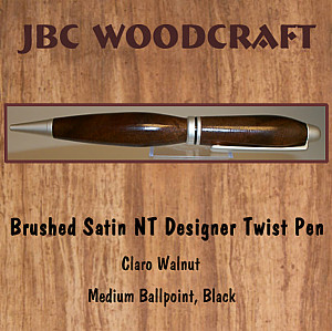 Claro Walnut, Brush Satin NT Designer Twist Pen ~ JBC Woodcraft®